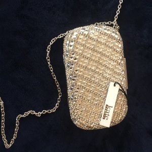 Kate Landry exquisite silver rhinestoned clutch